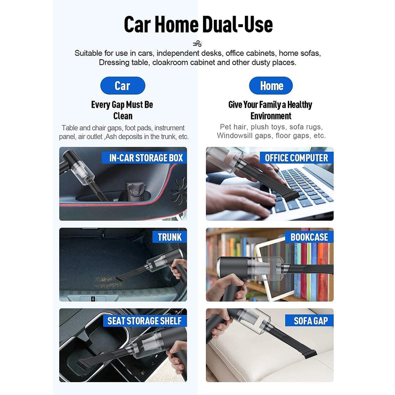 Vacuum Cleaner Dust Collection  2 In 1 Car Vacuum Cleaner 120w High-power Handheld Wireless Vacuum Cleaner