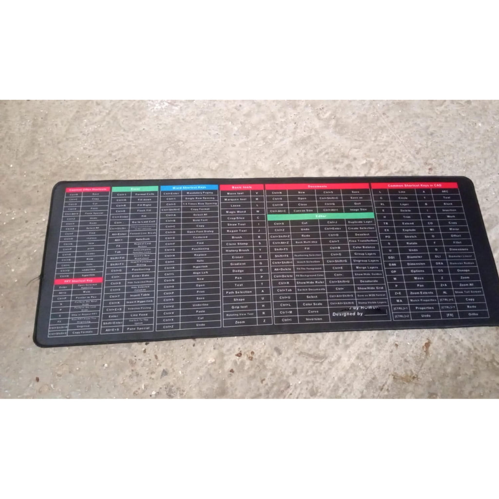 Shortcut Keyboard Mat Mouse Pad