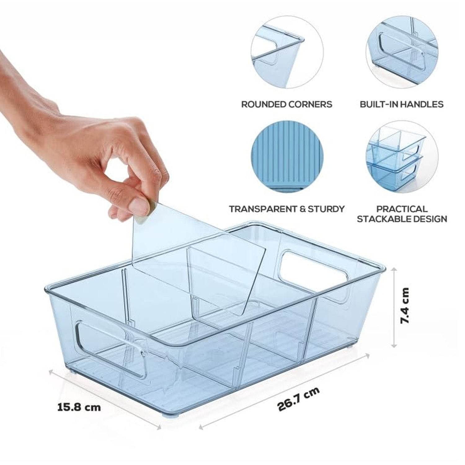Organizer Bins Set Of 2 Stackable Fridge Organizers - 9XShoppy
