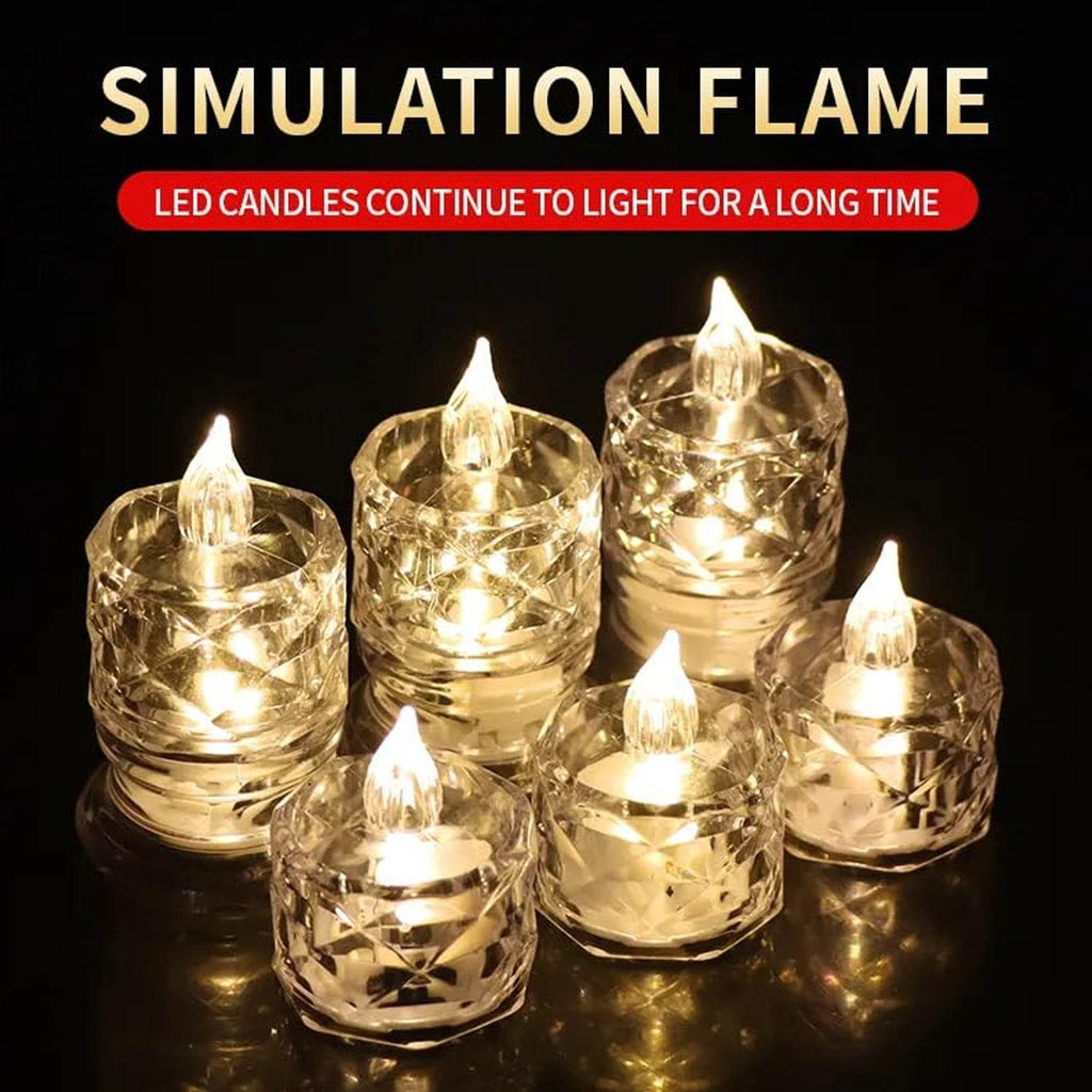24 Pcs Flameless And Smokeless Decorative Acrylic Candles - 9XShoppy