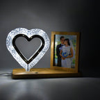 Heart Shape Cystal Led Lamp Photo Frame Night Lamp Wedding Gift Love Couple - 9XShoppy