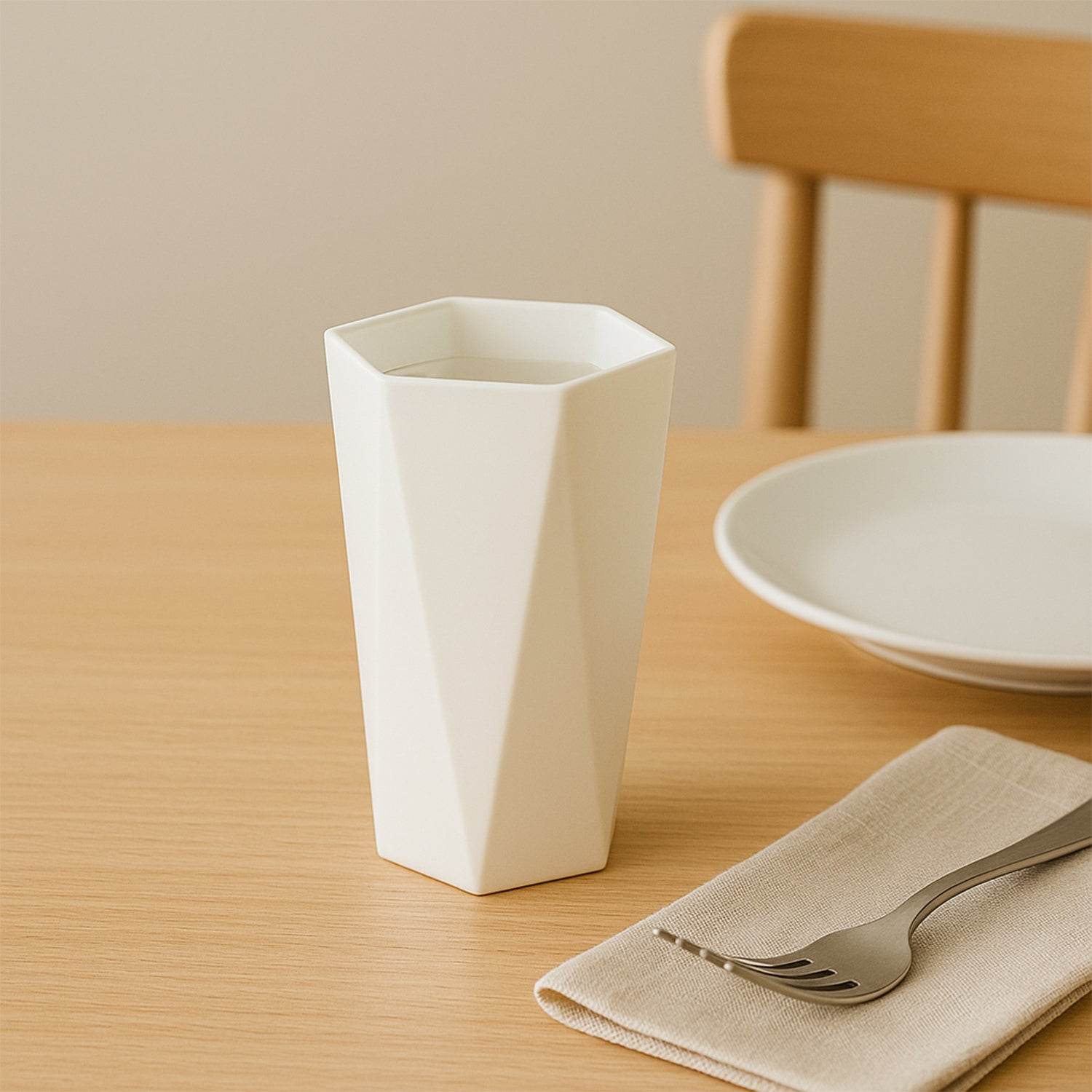 Hexagon Shape Plastic Drinking Glass Set (6 Pc) - 9XShoppy