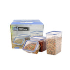 5800 Classics Rectangular Plastic Airtight Food Storage Containers With Leak Proof Locking Lid Storage Container Set Of 3 Pc( Approx Capacity 500ml1000ml1500ml Transparent) - 9XShoppy