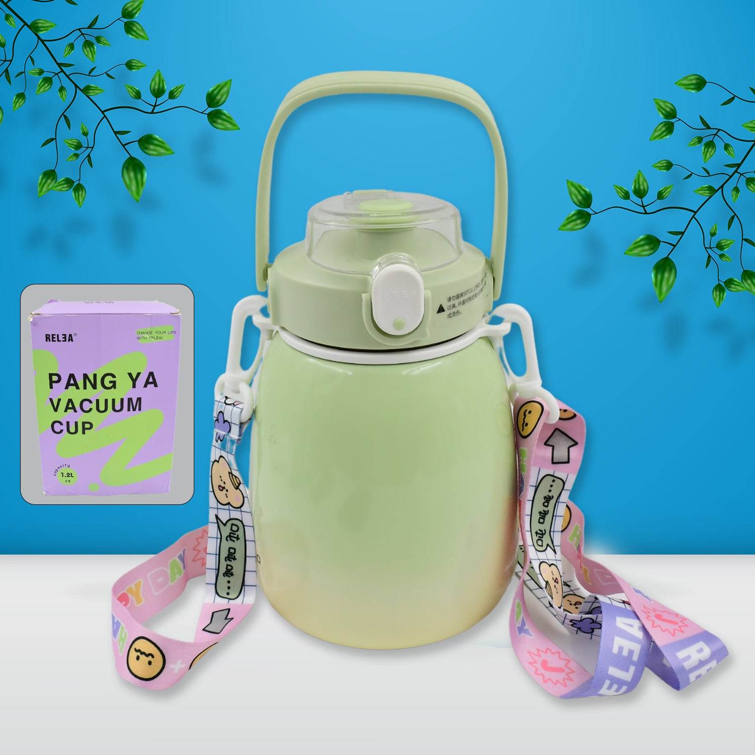 Stainless Steel Mug Bottle Vacuum Insulated Cup With Handle (1200 Ml) - 9XShoppy