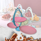 Foldable Fruit Plate Candy Dish Multi Use Mirror Shape Dried Fruit Tray (1 Set) - 9XShoppy
