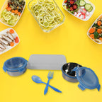 Sumo Lunch Box With Lunch Bag Plastic Lunch Box Plastic Spoon Fork (2 Pc Set With Lunch Box) - 9XShoppy