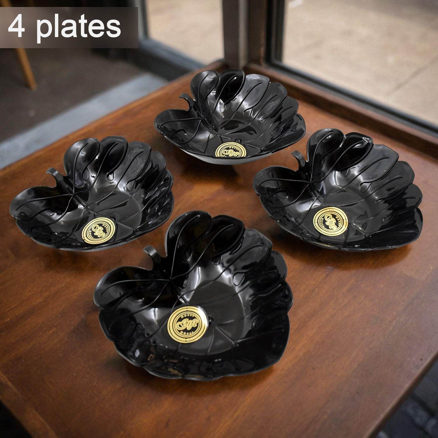 A One Ceramic Tea Cups Mug Set With Leaf Shape Serving Bowl (8 Pcs Set) - 9XShoppy