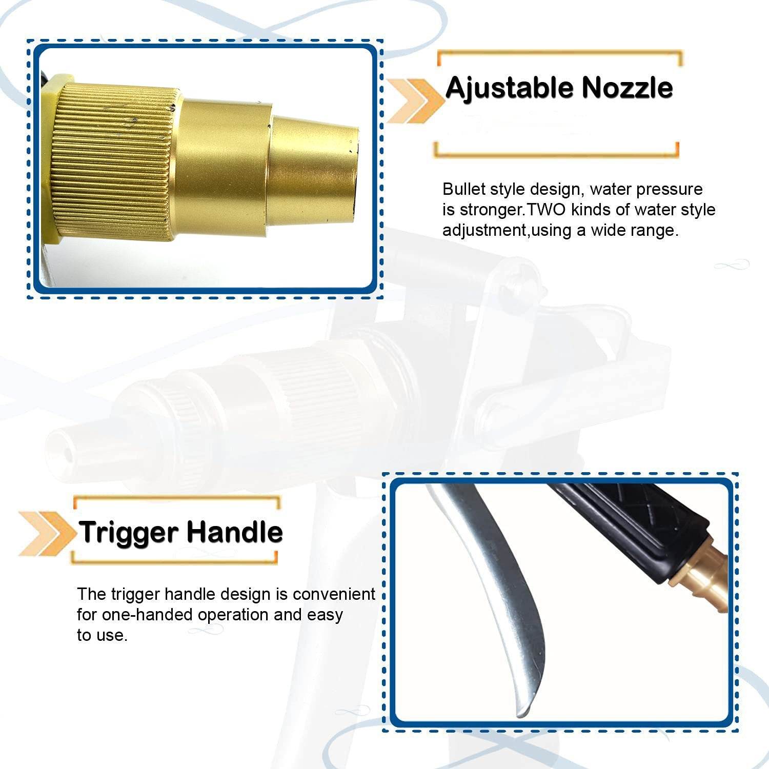 Durable Gold Plated Metal Trigger Hose Nozzle Water Lever Spray - 9XShoppy