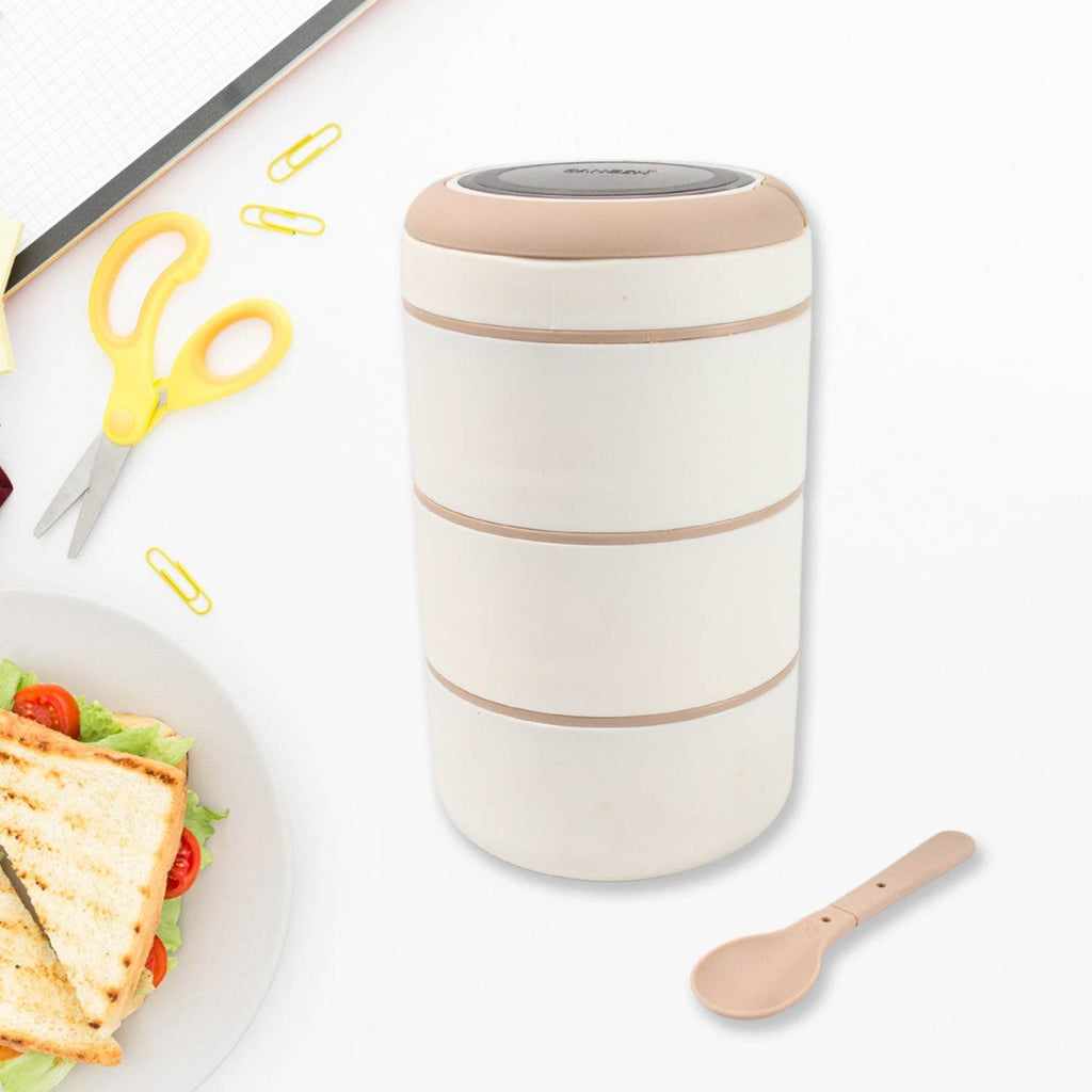 Ganesh Smart Stack 23 Layer Portable Lunch Box Stainless Steel Airtight Leak-proof Lunch Box For Office School Picnic Color May Vary (2 Layer 3 Layer) - 9XShoppy