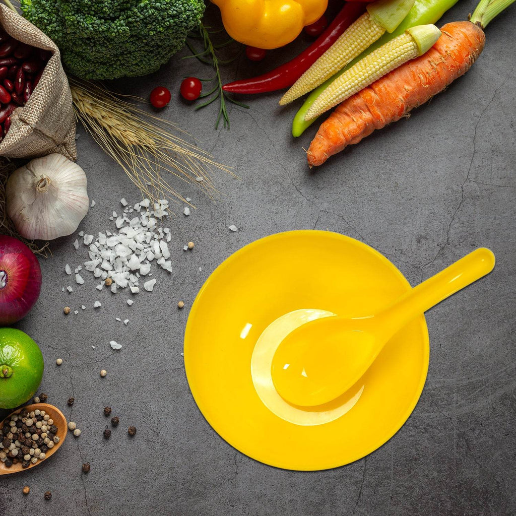 5105 Soup Bowl Spoon Set Plastic For Kitchen Home Use - 9XShoppy