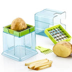 2 In 1 Potato Chipser Slicer French Fries Maker Finger Chips Plastic Two Blades Finger Chips Cutter For Kitchen Accessoryvegetable Fruit Slicer (1 Pc) - 9XShoppy
