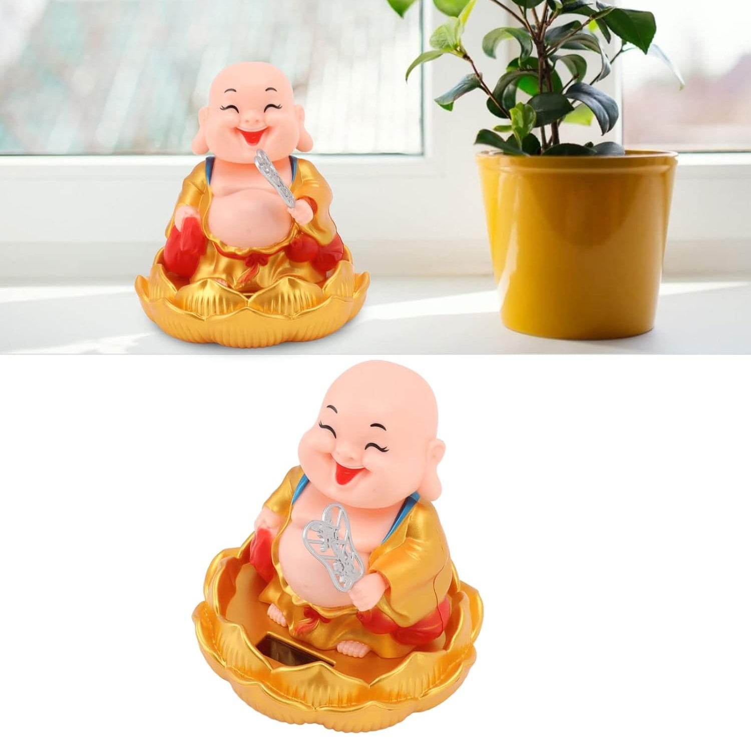 Solar Power Moving Buddha Car Ornament (1 Pc) - 9XShoppy