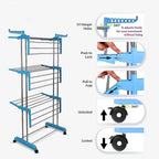 Premium Heavy Duty Stainless Steel 3 Layer Foldable Cloth Drying Stand (1 Set With Brown Box) - 9XShoppy