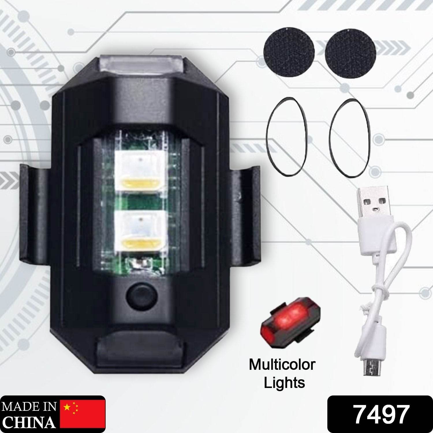 7497 Mini Led Strobe Lights Waterproof Lights Lightweight Rgb Led Lights Drone Strobe Lights Veicle Anti-collision Strobe Light Bike Motocycle Lights Usb Recharge Multi-colors - 9XShoppy