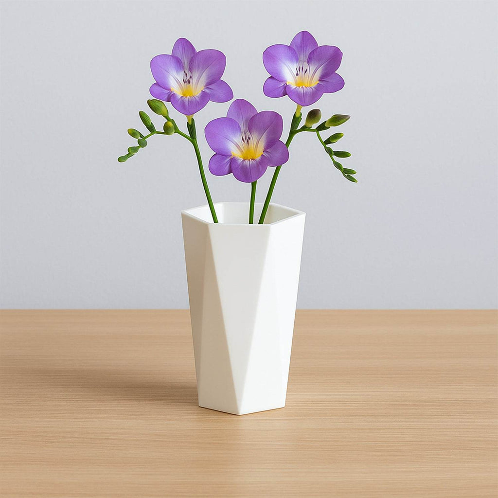 Modern Geometric Hexagon Plastic Flower Vase (1 Pc) - 9XShoppy