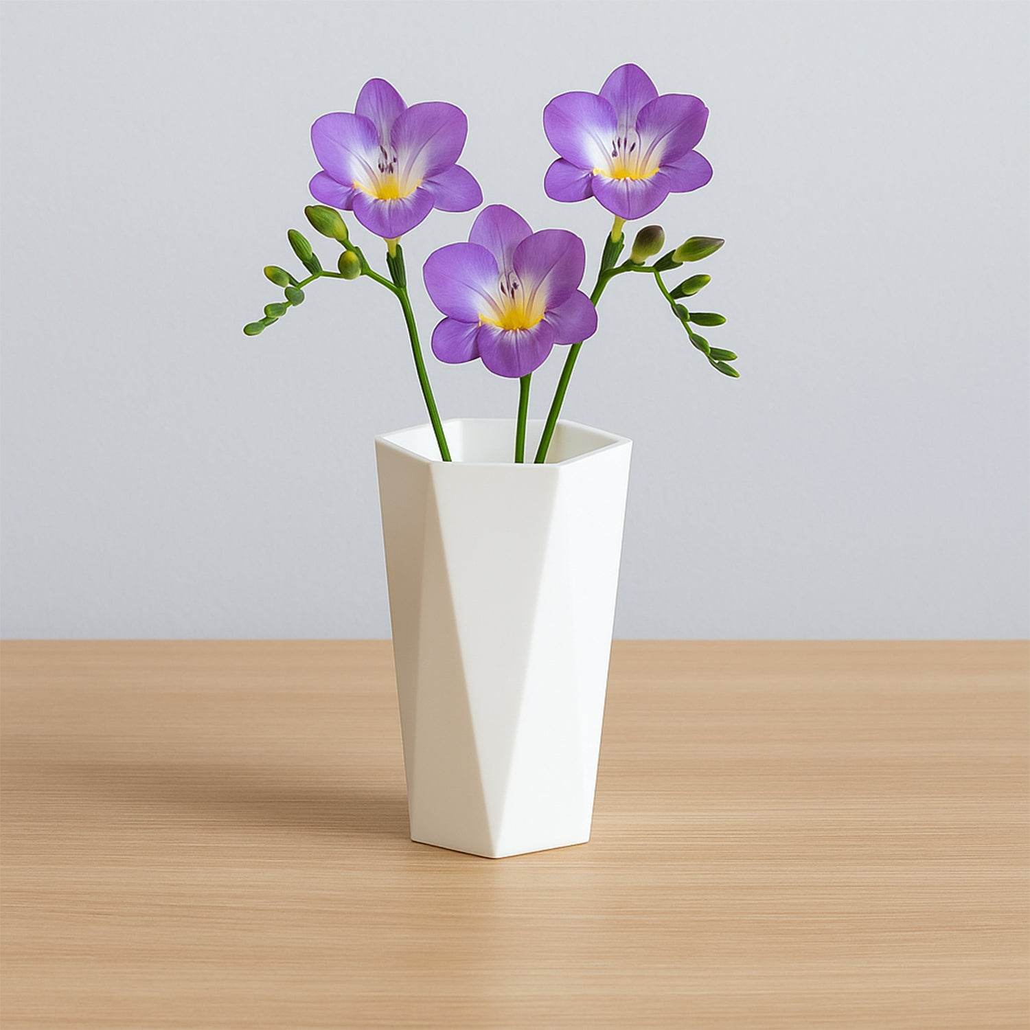 Modern Geometric Hexagon Plastic Flower Vase (1 Pc) - 9XShoppy
