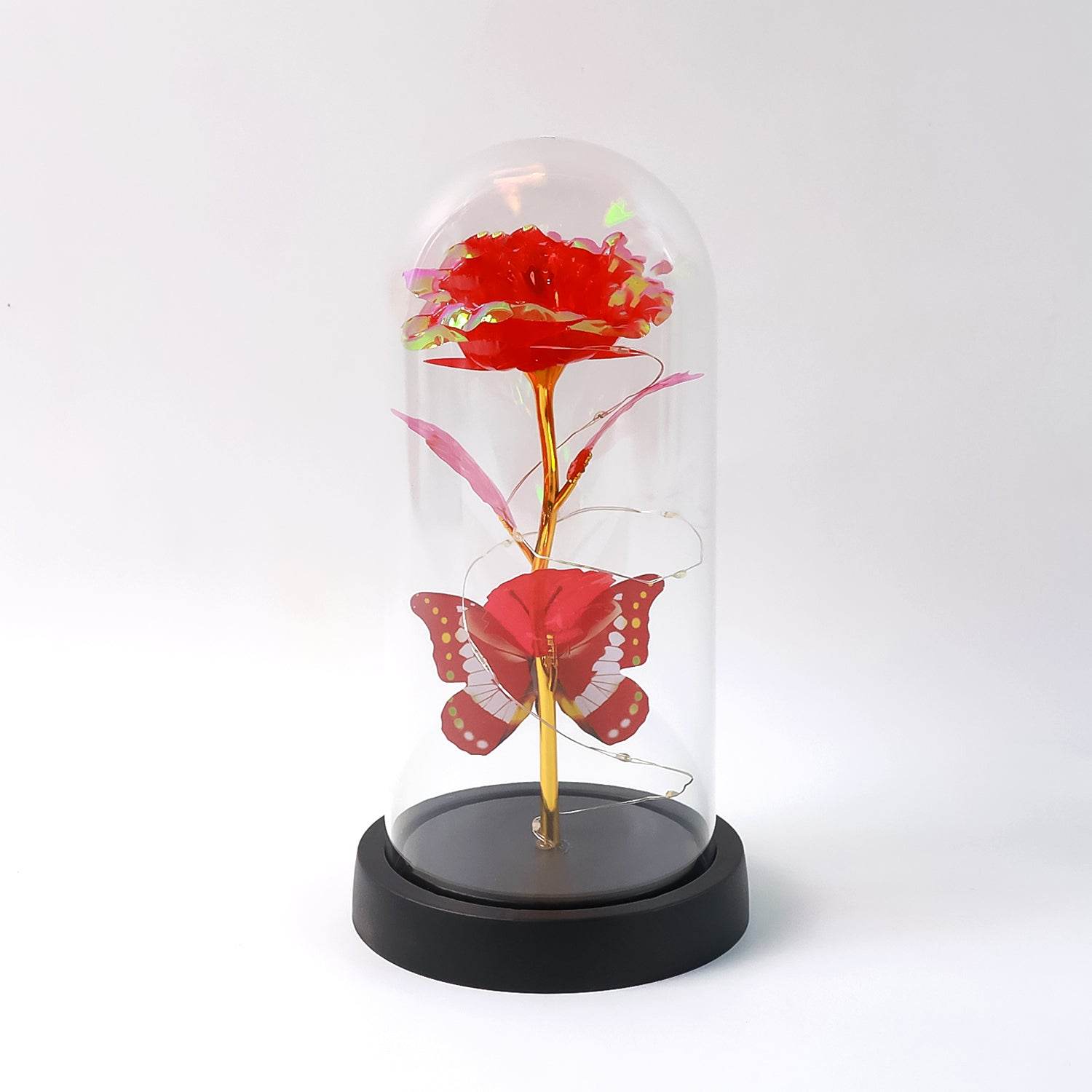 Elegant Led Eternal Rose In Plastic Dome (1 Pc Battery Not Included) - 9XShoppy
