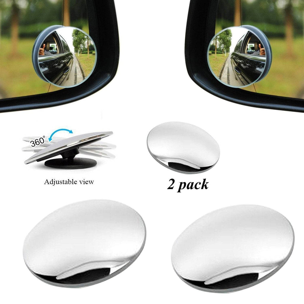 1512 Blind Spot Round Wide Angle Adjustable Convex Rear View Mirror - Pack Of 2 - 9XShoppy