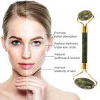 Dual-headed Jade Facial Massage Roller (1 Pc) - 9XShoppy