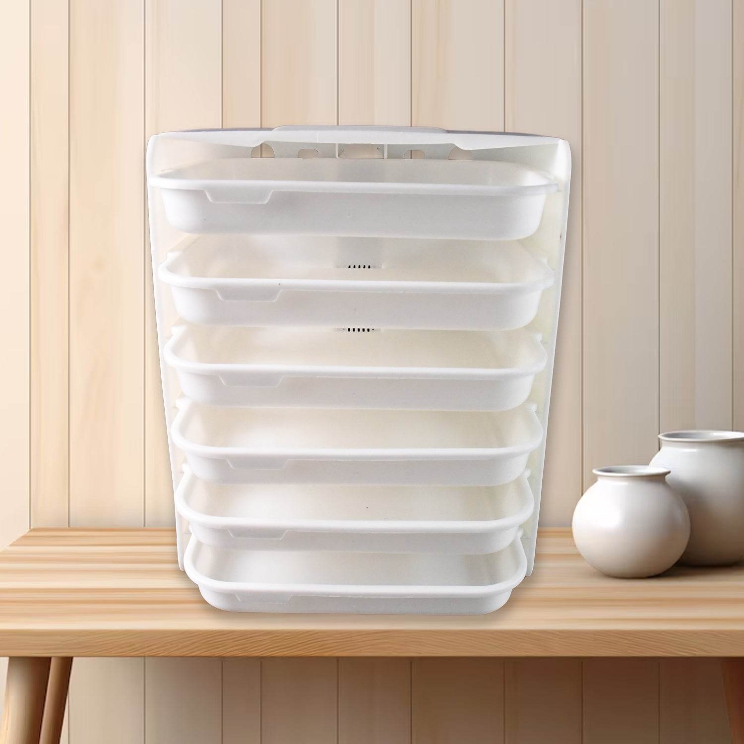 Plastic 6 Layer Wall-mounted Food Organizer Rack (1 Set) - 9XShoppy