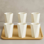 Hexagon Shape Plastic Drinking Glass Set (6 Pc) - 9XShoppy