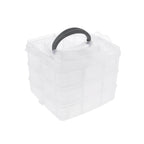3-tier 18 Sections Transparent Stackable Adjustable Compartment Storage Box - 9XShoppy