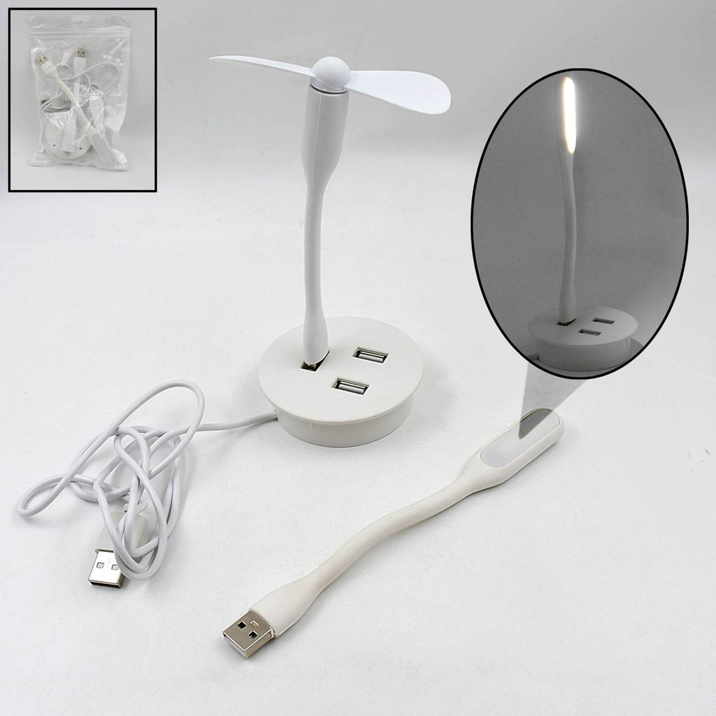 Portable Mini Usb Fan Usb Ligh Usb 3 Hub Port Combo - 9XShoppy
