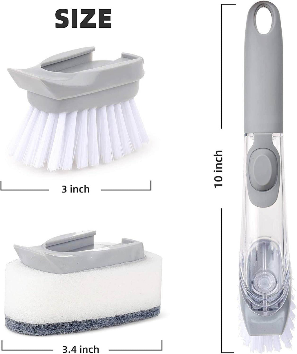 Automatic Liquid Dispenser Dish Clean Brush Scrubber - 9XShoppy