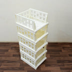 7888 5 Layer Stackable Multifunctional Storagefor Clothes Foldable Drawer Shelf Basket Utility Cart Rack Storage Organizer Cart For Kitchen Pantry Closet Bedroom Bathroom Laundry (5 Layer 1 Pc) - 9XShoppy