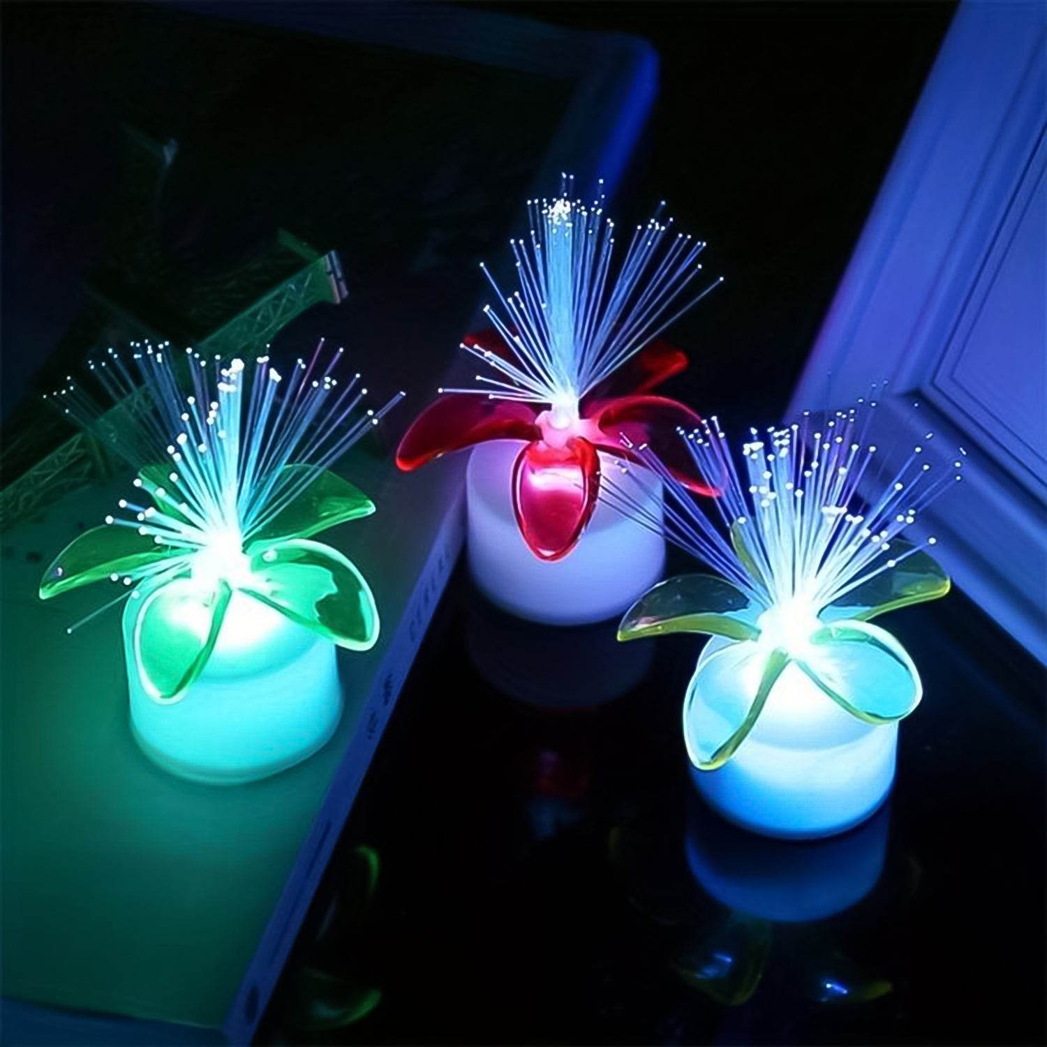 6237 Fiber Optic Light Mini Color Change Led Table Centerpieces Light Up Candle - Pack Of 12 - 9XShoppy