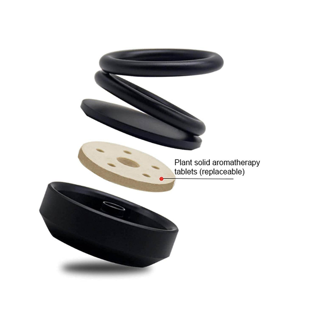 6319 Solar Power Car Aroma Diffuser 360double Ring Rotating Design Car Fragrance Diffuser Car Perfume Air Freshener For Dashboard Home Office - 9XShoppy