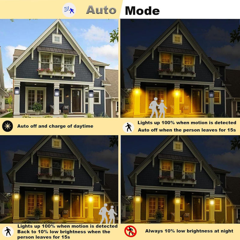 Solar Wall Lights  Lamp Outdoor Wireless Dusk (1 Pc )