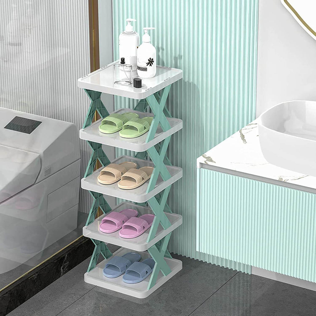9065 5 Tier Shoes Stand Shoe Tower Rack Suit For Small Spaces Closet Small Entryway Easy Assembly And Stable In Structure Corner Storage Cabinet For Saving Space - 9XShoppy