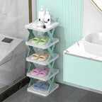 9065 5 Tier Shoes Stand Shoe Tower Rack Suit For Small Spaces Closet Small Entryway Easy Assembly And Stable In Structure Corner Storage Cabinet For Saving Space - 9XShoppy