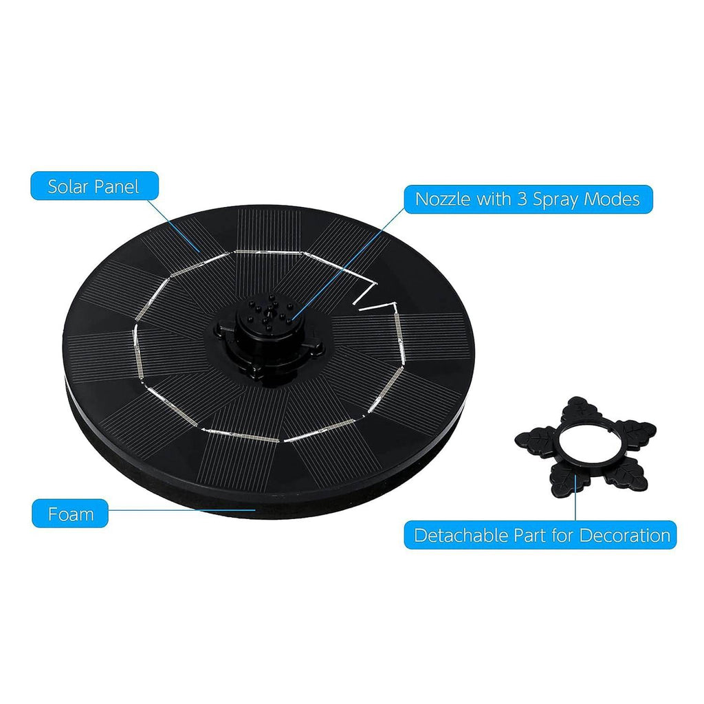 Fast Fountain By Pocket Hose - Solar-powered - Instantly Adds A Water Feature Virtually Anywhere - 5 Spray Modes - No Installation Or Batteries Required - Great For Bird Baths Pools Pond More (1 Pc) - 9XShoppy