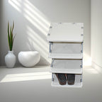 Smart Shoe Rack Shoes Stand Multifunctional Entryway Foldable Collapsible Door Shoe Rack Free Standing Heavy Duty Plastic Shoe Shelf Storage Organizer Narrow Footwear Home (1 Pc 4 Layer 6 Layer 8 Layer) - 9XShoppy