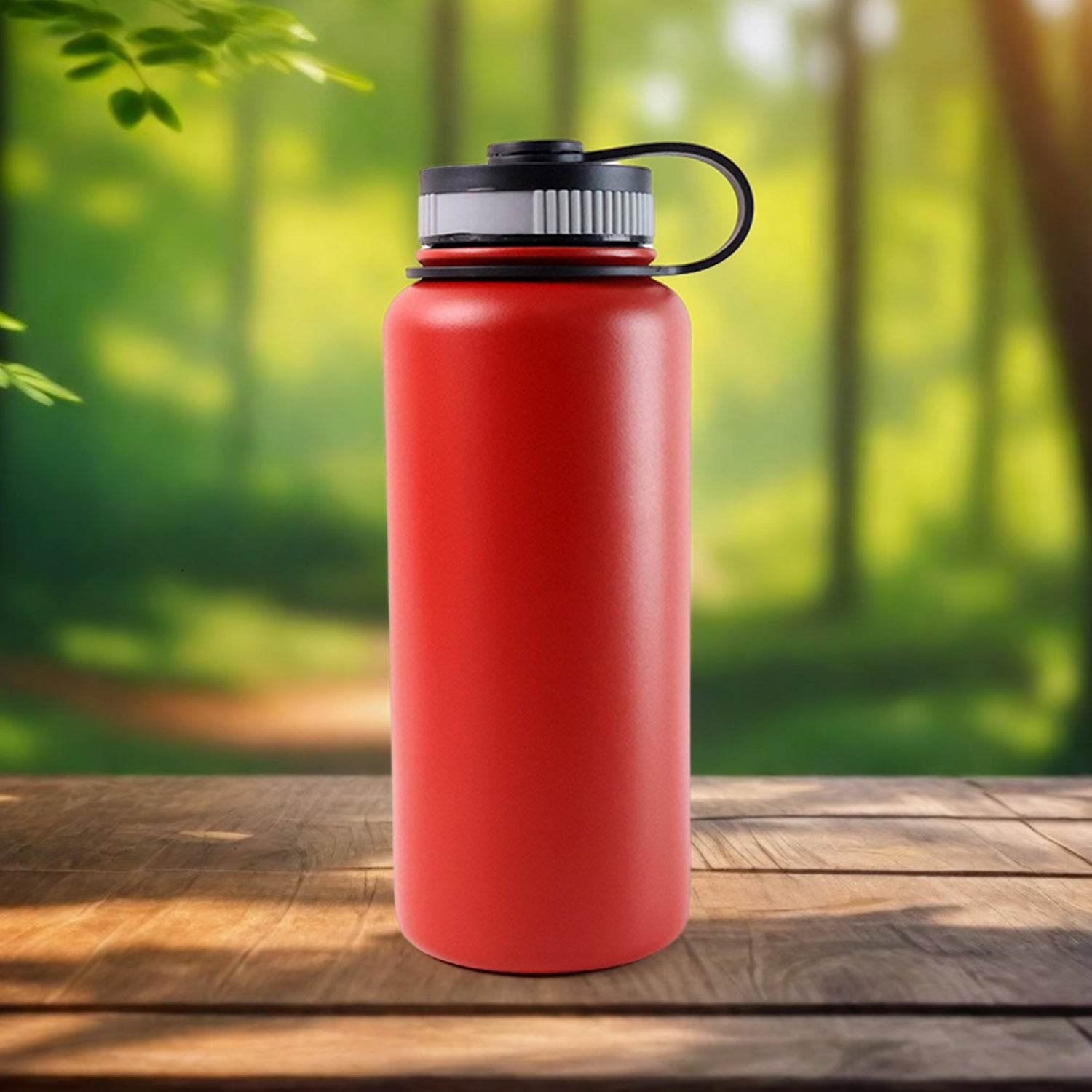Red Stainless Steel Double Wall Vacuum-insulated Drink Water Bottle (1000 Ml) - 9XShoppy