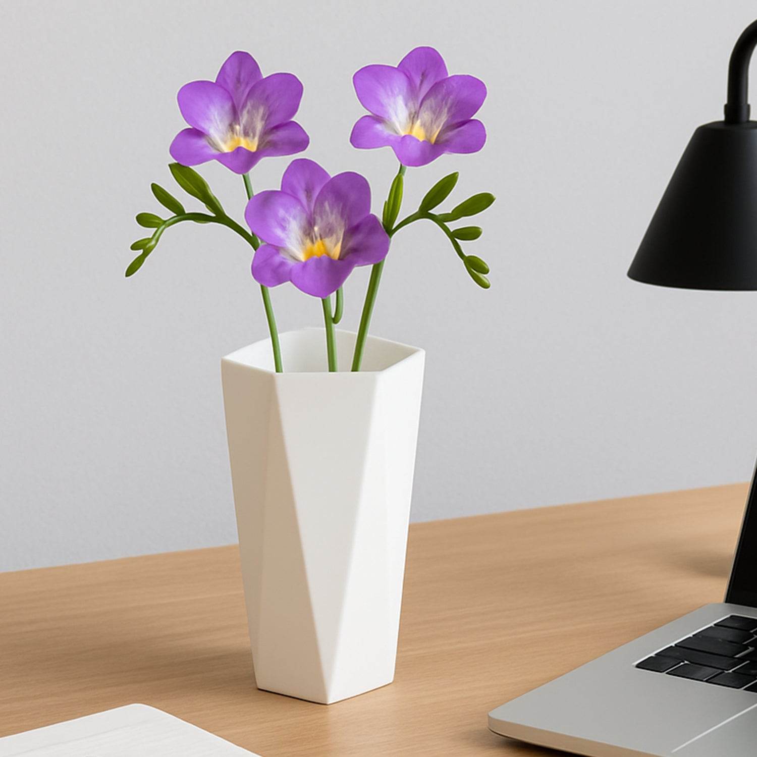 Modern Geometric Hexagon Plastic Flower Vase (1 Pc) - 9XShoppy