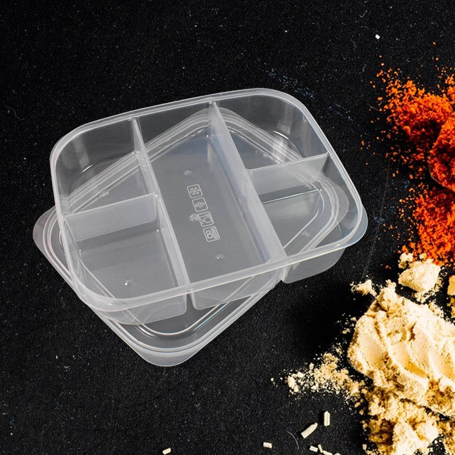 Plastic 5- Compartment Excellent Container Reusable Lunch Box (1 Pc) - 9XShoppy