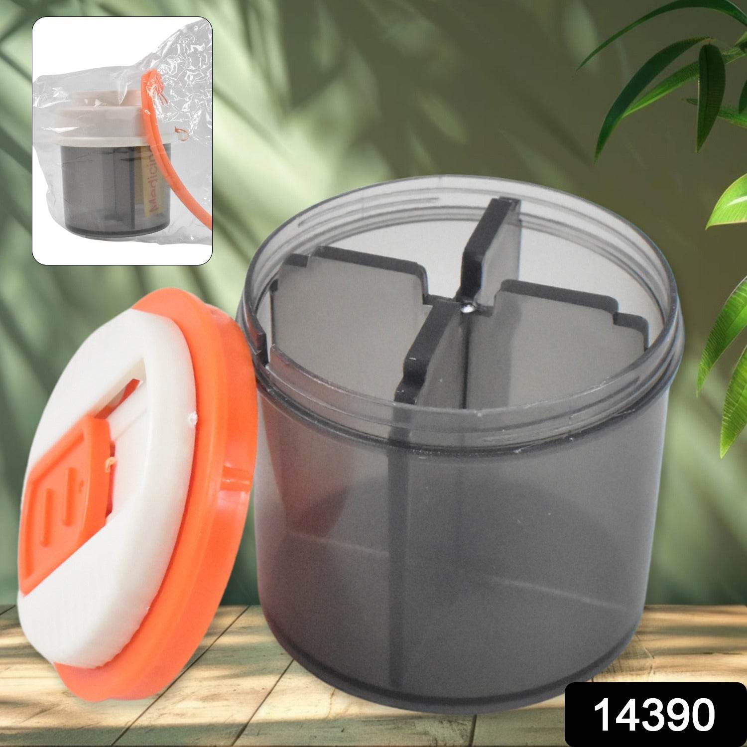 Plastic 4 Section Pill Box Organizer (1 Pc Mix Color) - 9XShoppy