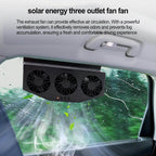 Triple Fan Solar Powered Car Exhaust Ventilation System With Usb Charging - 9XShoppy
