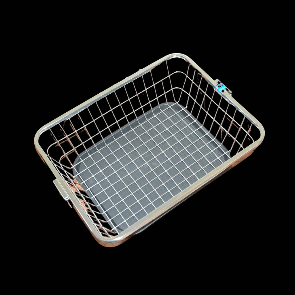 5853 Dish Drainer Rack With Drip Tray Stainless Steel Dish Drainer Rack With Drip Tray Utensil Drying Stand For Kitchen Plate Rack Bartan Basket For Kitchen Utensilsdish Drying Rack With Drainerbartan Basketplate Stand ( 57 X 45 X 19 Cm) - 9XShoppy