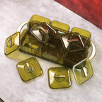 Liger Multipurpose Transparent Spice Jar Set With Tray And Lids 400ml Approx (6 Pc) - 9XShoppy
