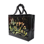 Birthday Gift Bag With Gold Shiny Stars Reusable Party Gift Bags (1 Pc) - 9XShoppy