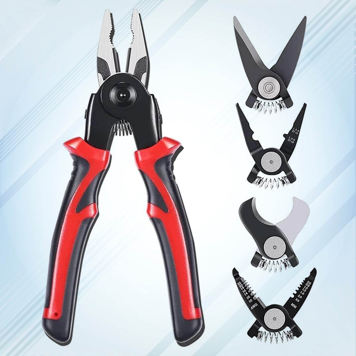 5 In 1 Wire Stripper Pliers Set Soft Grip Anti-slip Alloy Steel Cutting Gripping Stripping - 9XShoppy