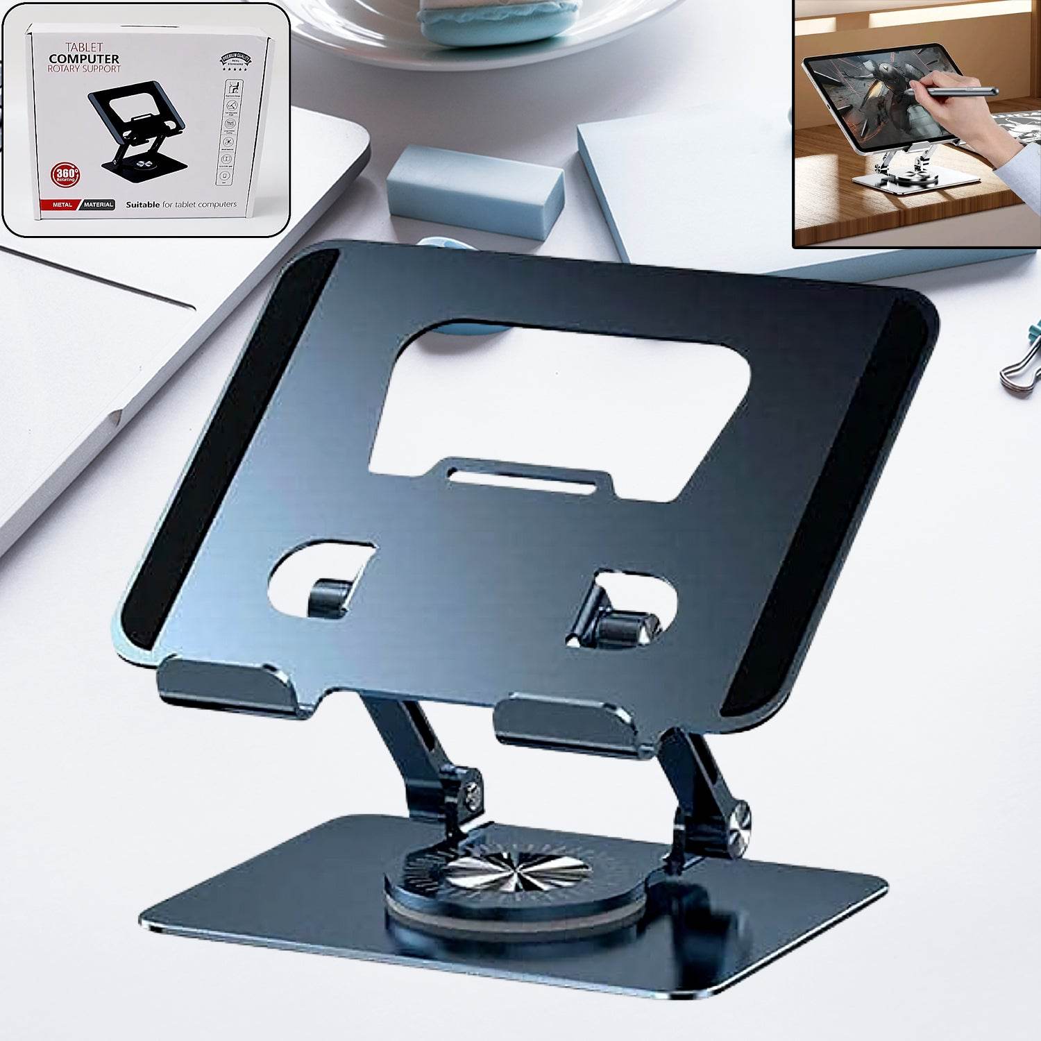 Aluminum Alloy 360rotating Bracket Adjustable Laptop Stand Portable Foldable Ergonomic Laptop Support - 9XShoppy