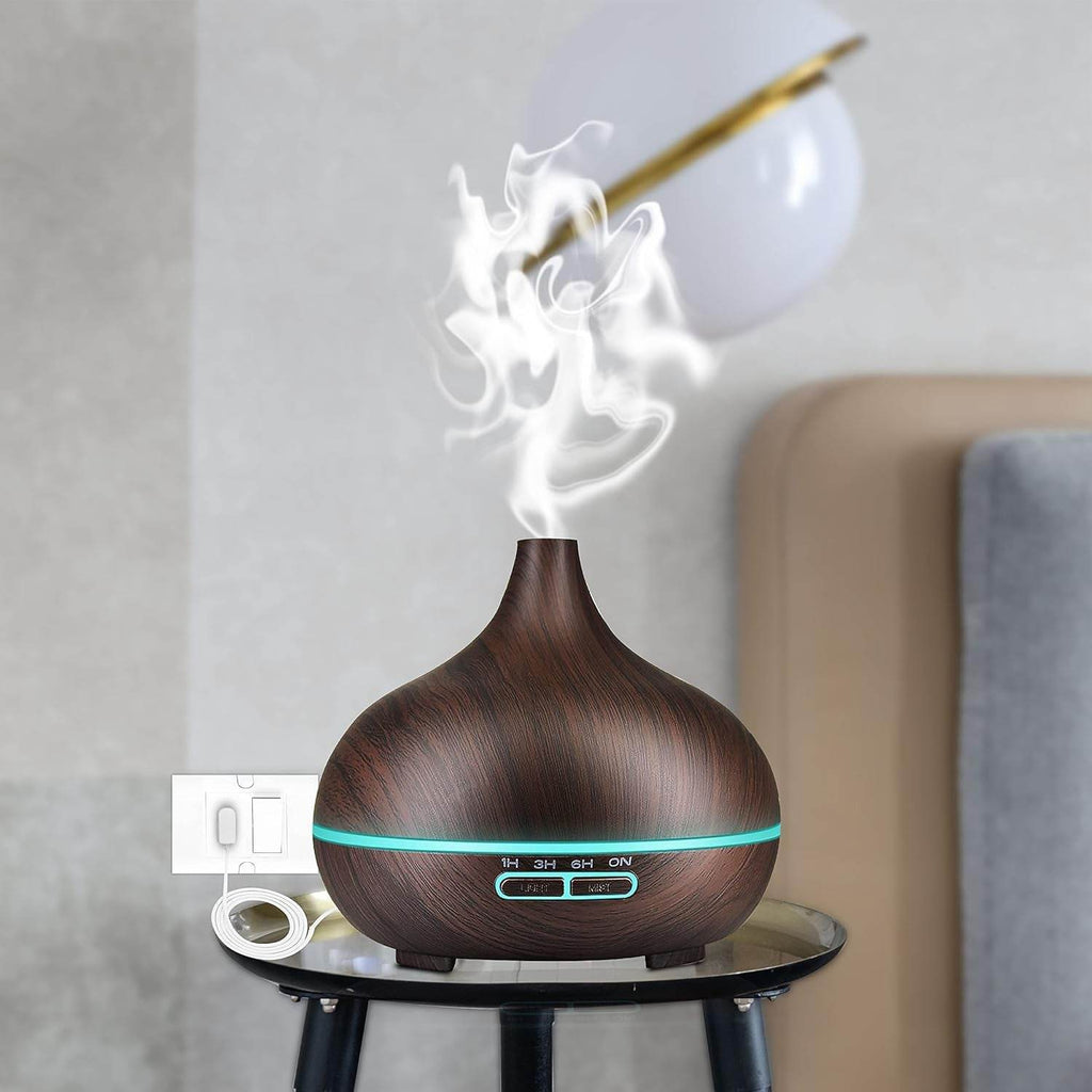 Aromatherapy Humidifier With 7 Colourful Led Light Change (500 Ml Capacity With Remote) - 9XShoppy