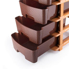 5 tier Plastic Modular Drawer System For Multiple Use (Brown Color) - 9XShoppy