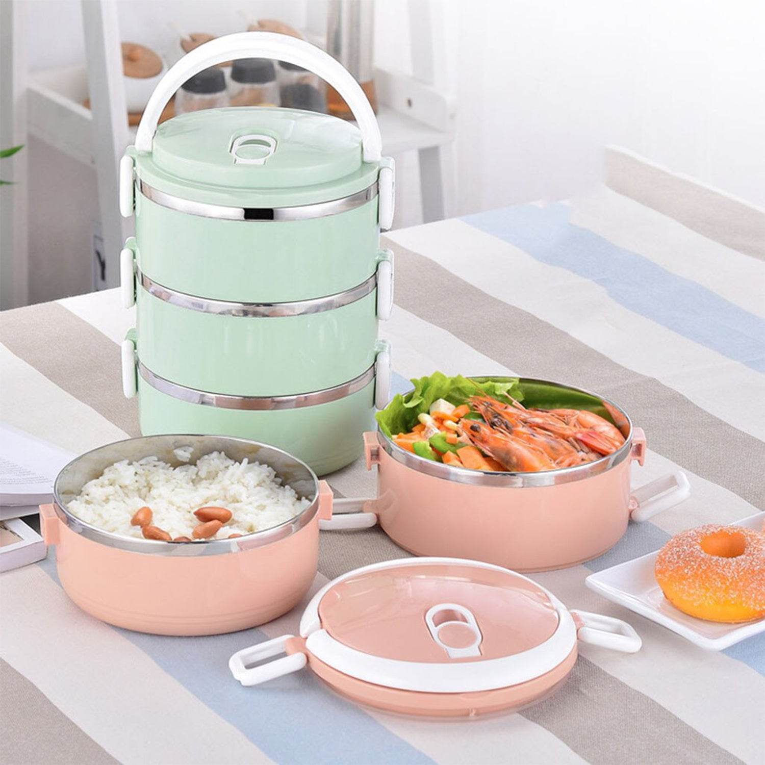 Multi Layer Stainless Steel Hot Lunch Box - 9XShoppy