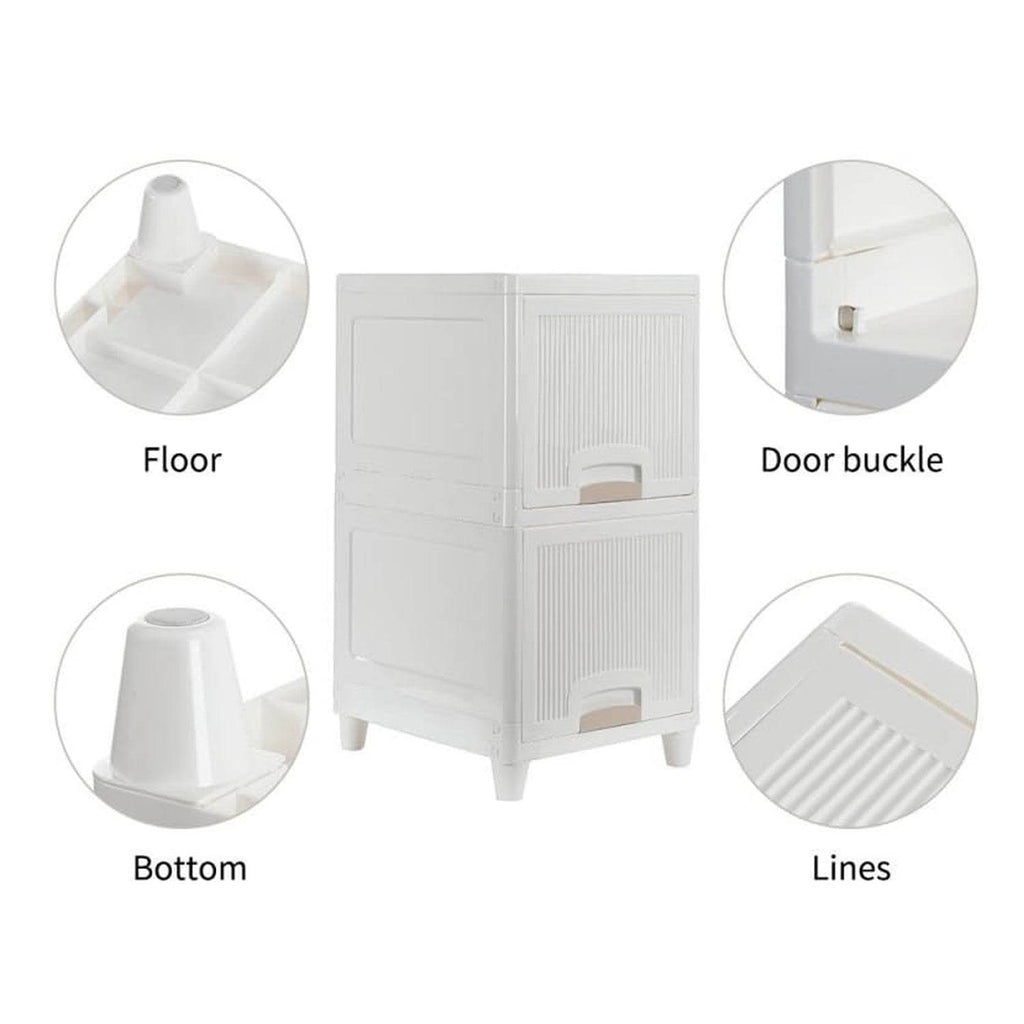 Multipurpose Storage Cabinet Storage Solutions Plastic Drawers Multi Layer Wardrobe Storage Drawers Foldable Multipurpose Drawer Units For Kitchen Bathroom Bedroom Cloth (2 Layer) - 9XShoppy